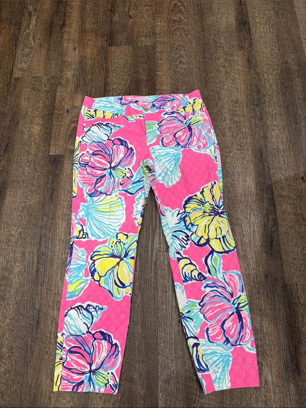 Lilly Pulitzer Pink Multicolor Floral Quilted Leggings